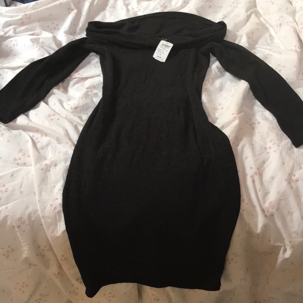 NWT Windsor off the shoulder black sweater dress